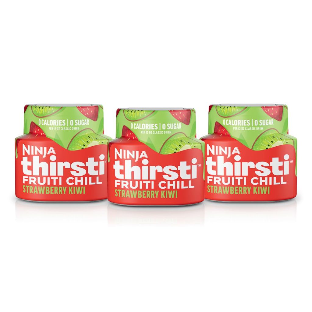 Ninja Thirsti Flavored Water Drops, FRUITI CHILL Strawberry Kiwi, 12oz drinks, 3 Pack
