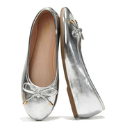 Project Cloud Memory Foam Ballet Flats Shoes (Ellison, Silver, 11)