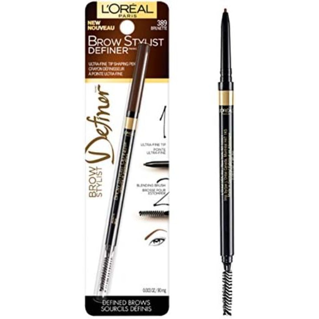L’Oréal Paris Makeup Brow Stylist Definer Waterproof Eyebrow Pencil, Brunette, (389) 0.003 oz.