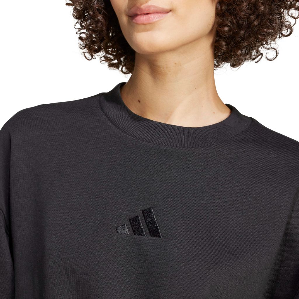 adidas Women's All SZN Fleece Loose Sweatshirt - Gray Strata, XL