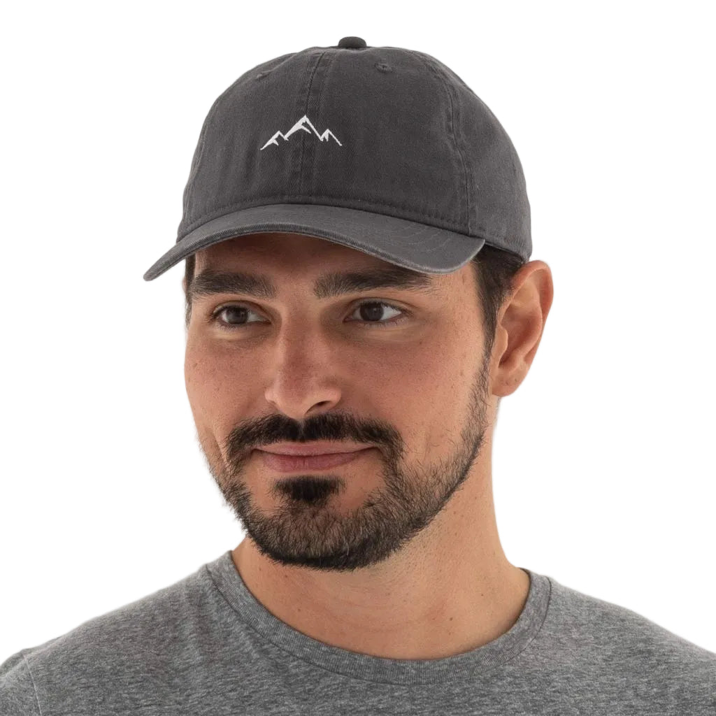 Outdoor Cap Mountain Embroidered Unstructured Baseball Cap for Adults, Charcoal