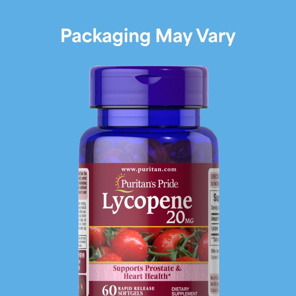 Puritan's Pride Premium Lycopene 20mg, Dietary Supplement | 1 Month Supply, 60 Rapid Release Softgels