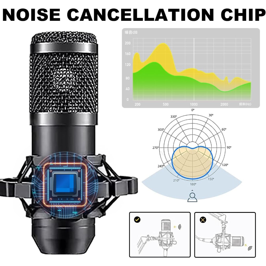 X50 Podcast Equipment Bundle, DJ Mixer with BM800 Podcast Studio Condenser Microphone