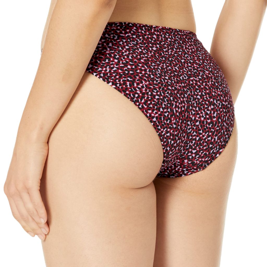 Amazon Essentials Women's Classic Full Coverage Low Rise Bikini Swimsuit Bottom, Brick Red Leopard - size 4X