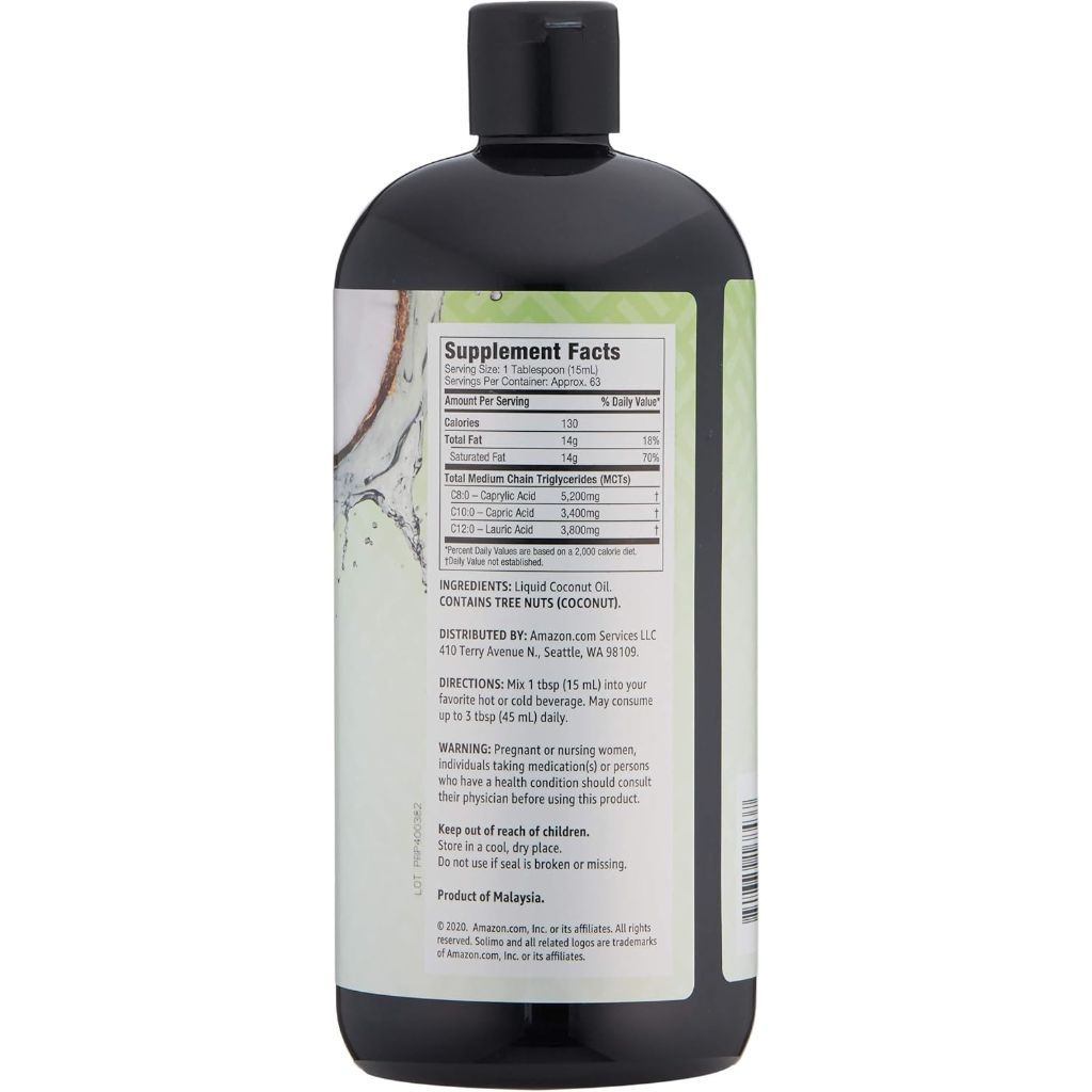 Solimo Coconut MCT Oil, Unflavored - 32 fl. oz.