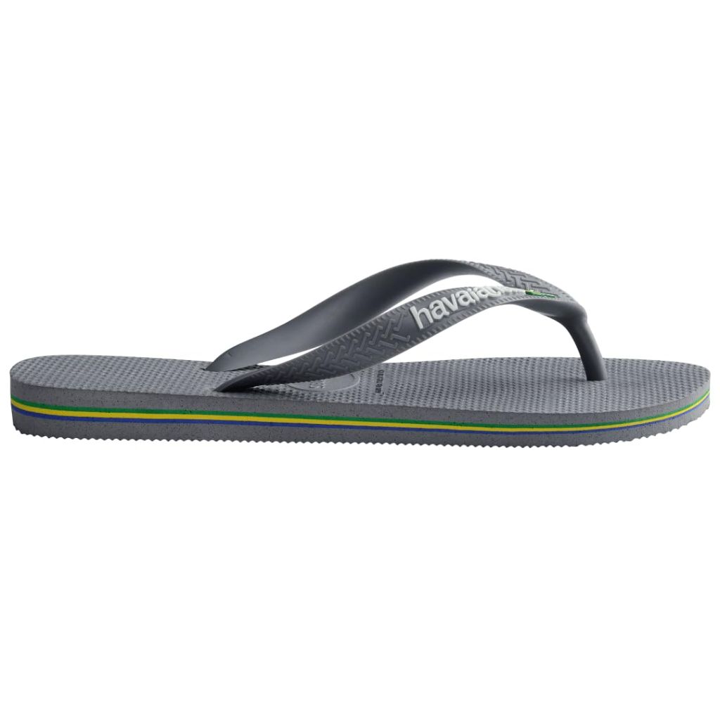 Havaianas Women's Brazil Logo Flip flops - Spring and Summer Sandals for Women - Steel Grey, 11/12W - 9/10M