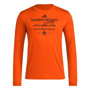 Adidas Men's Houston Dynamo Long Sleeve Soccer T-Shirt, Collegiate Orange/Houston Dynamo, Large