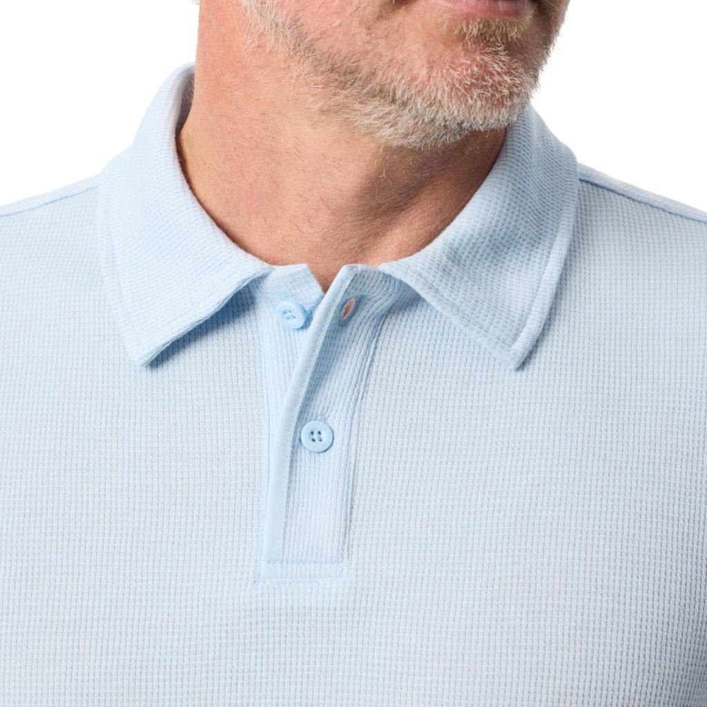 BASS Outdoor Men's Short Sleeve Textured Polo - Skyride, Size Medium