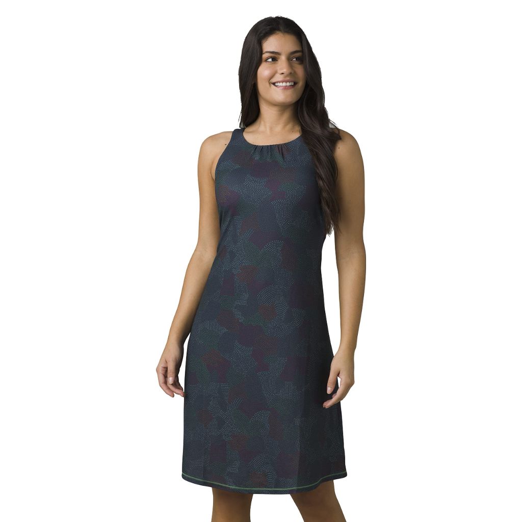 SZ XS, PrAna Women's Skypath Dress, Deep Pine Dotty
