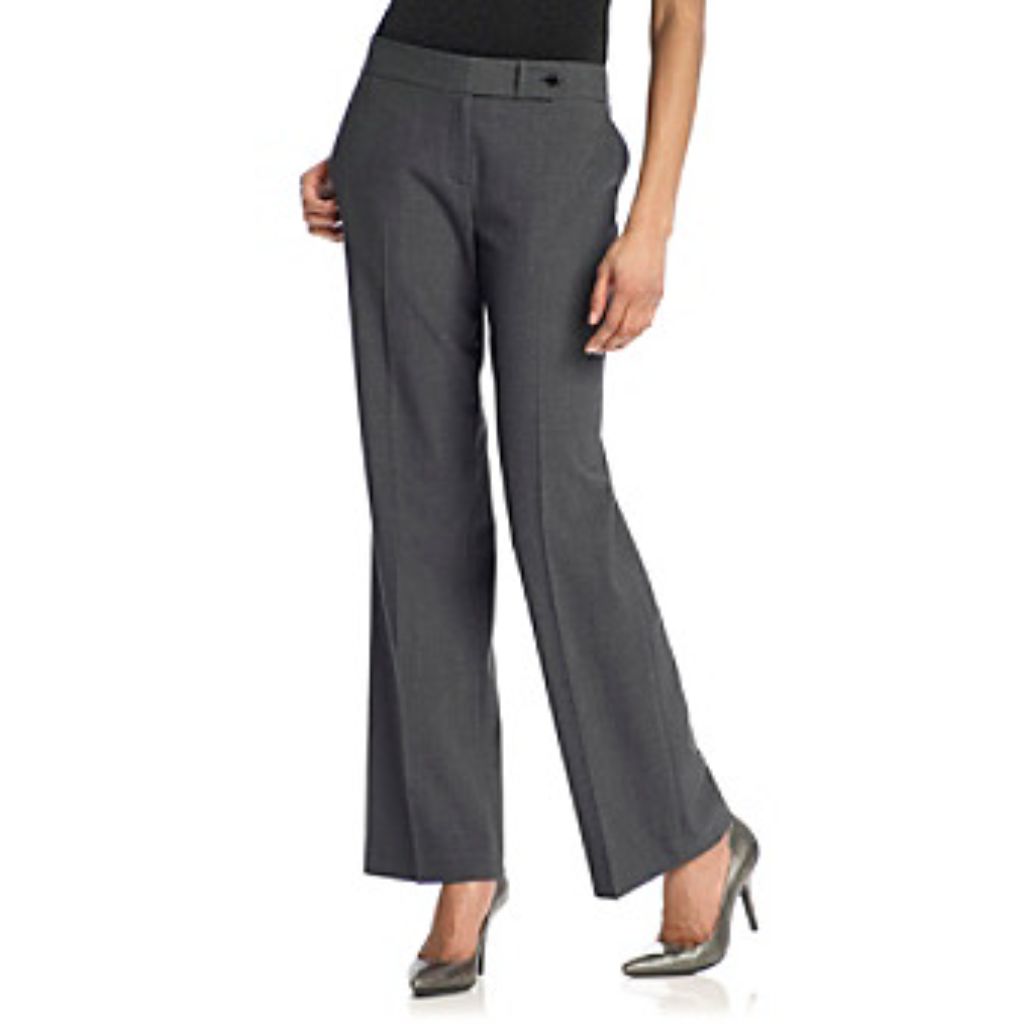 Calvin Klein Women's Classic Fit Straight Leg Suit Pant, Charcoal, 8