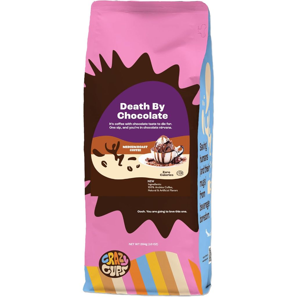 Crazy Cups Death By Chocolate Medium Roast Ground Coffee - 10 Oz