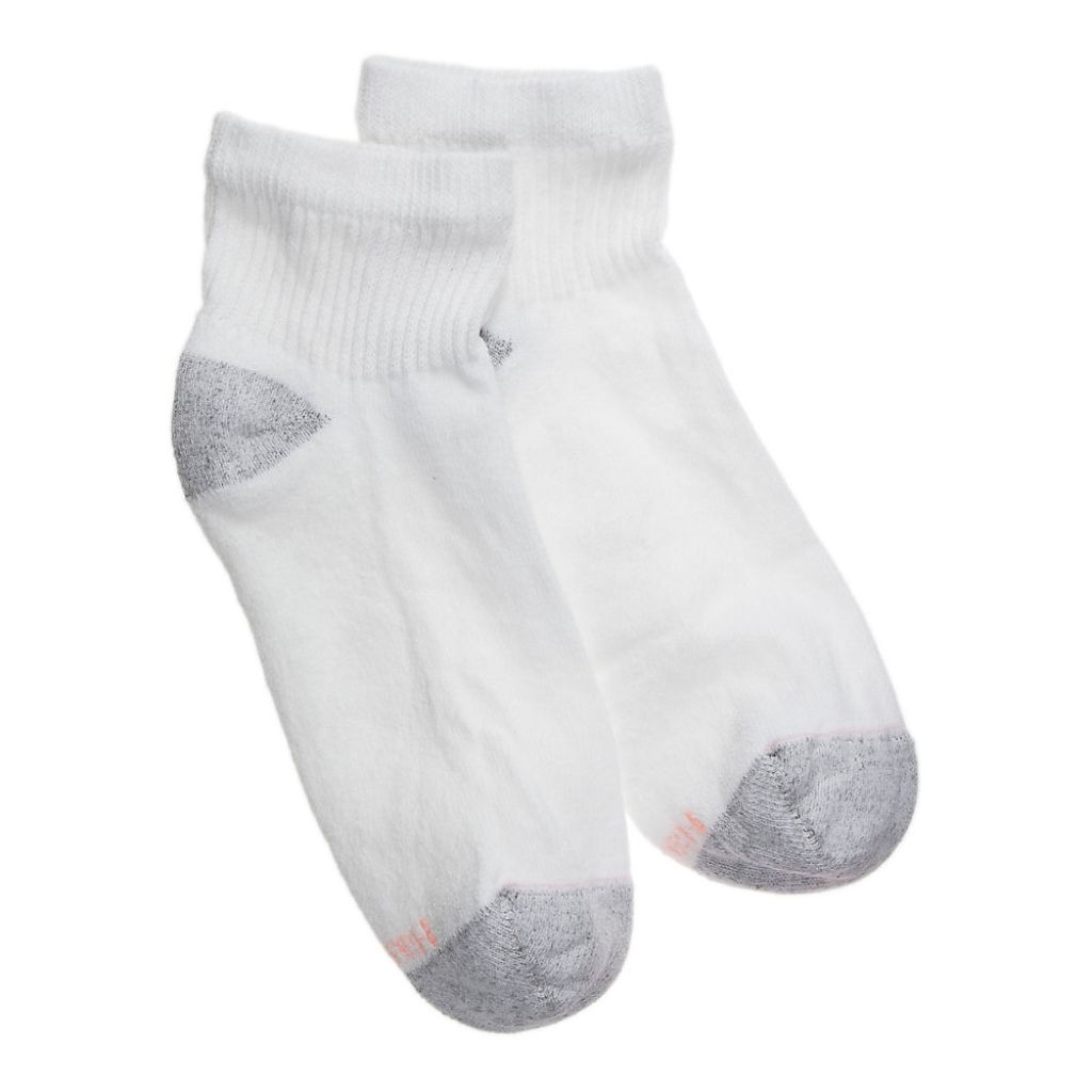 Hanes Women's Extended Size Cushioned Ankle Socks - White, Shoe Size 8-12 (10 Pairs)