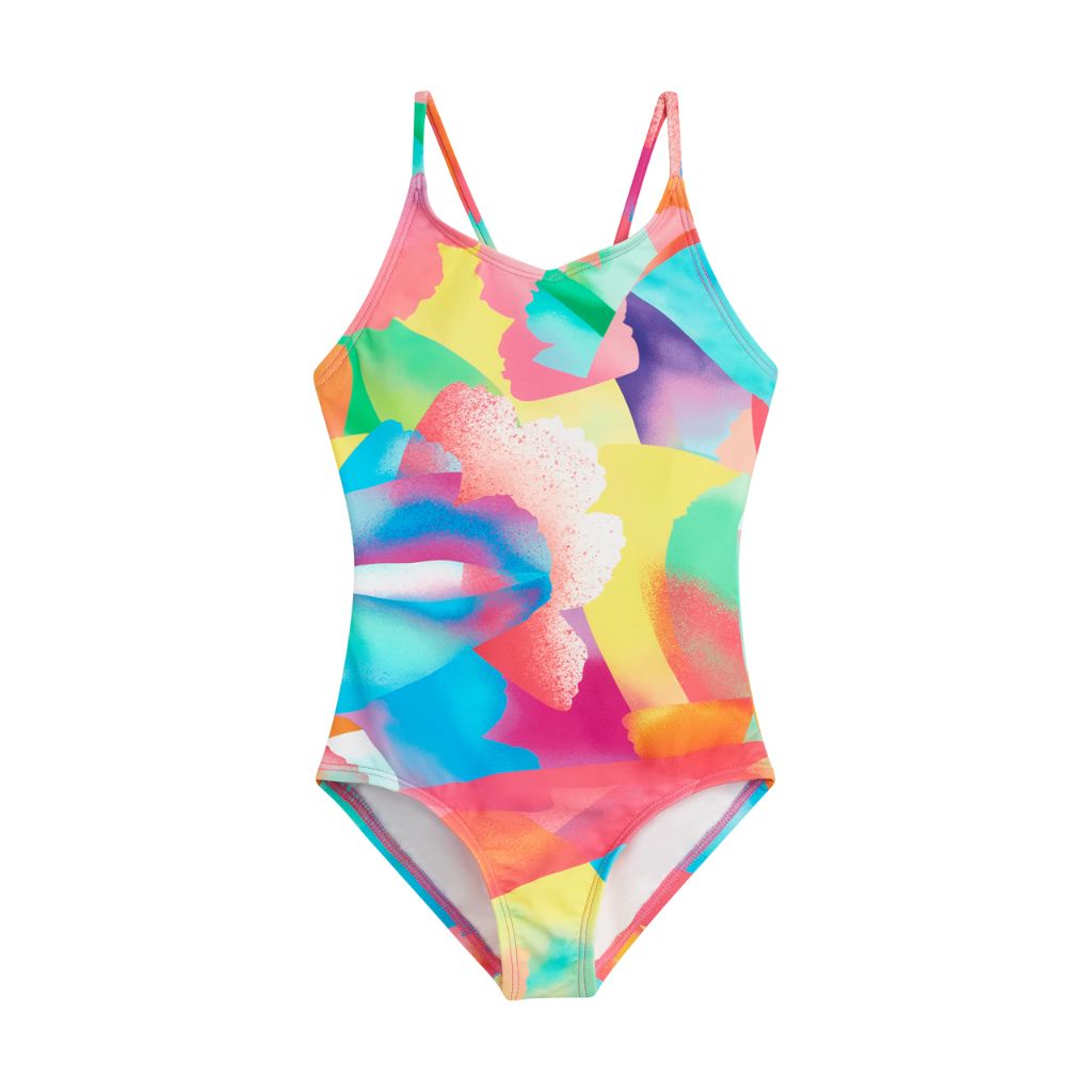 Kanu Surf Girls' Hurricane Beach Sport UPF 50+ 1-Piece Swimsuit, Isabel Multi,6