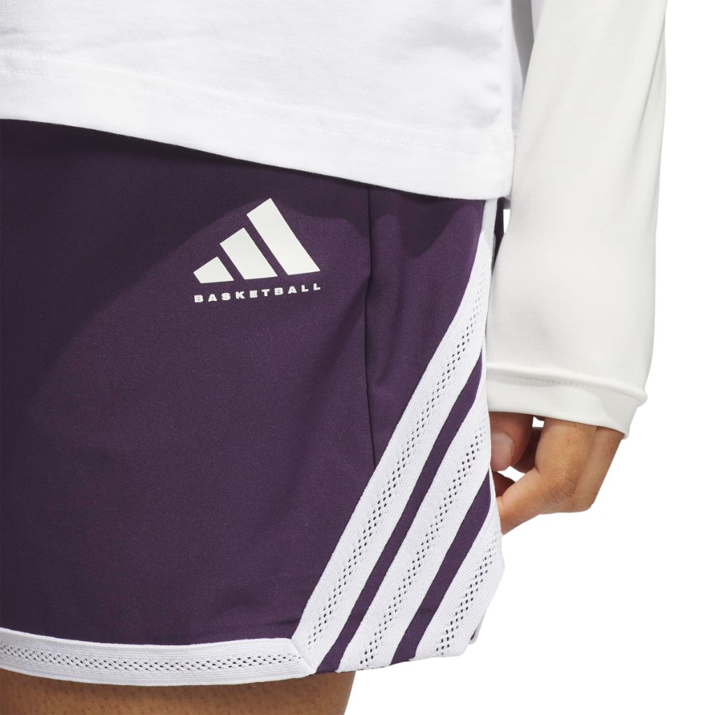 Adidas Women's CrazyLite Basketball Shorts, Aurora Plum/White, Medium/Tall