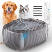 JMICOW 10L/2.6Gal/338oz Dog Water Fountain for Large Dogs, with 5 Replacement Filters and 4 Cleaning Brushes (Black)
