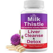 Liver Cleanse Detox Milk Thistle Liver Support 1000mg, 60 capsules
