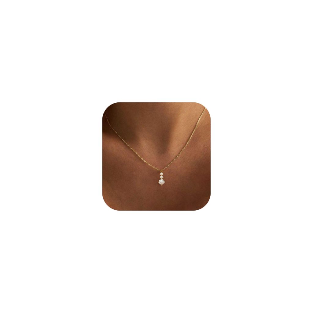 XIXINI Simple Gold Necklace for Women , Cute 14k Gold Plated