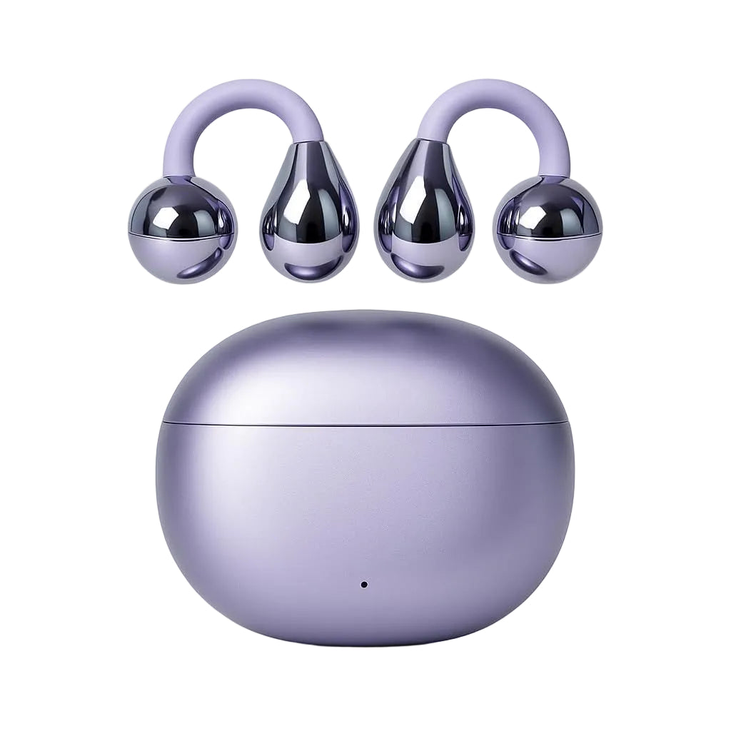 ShareHag Open-Ring Clip-On Wireless Earbuds, Purple