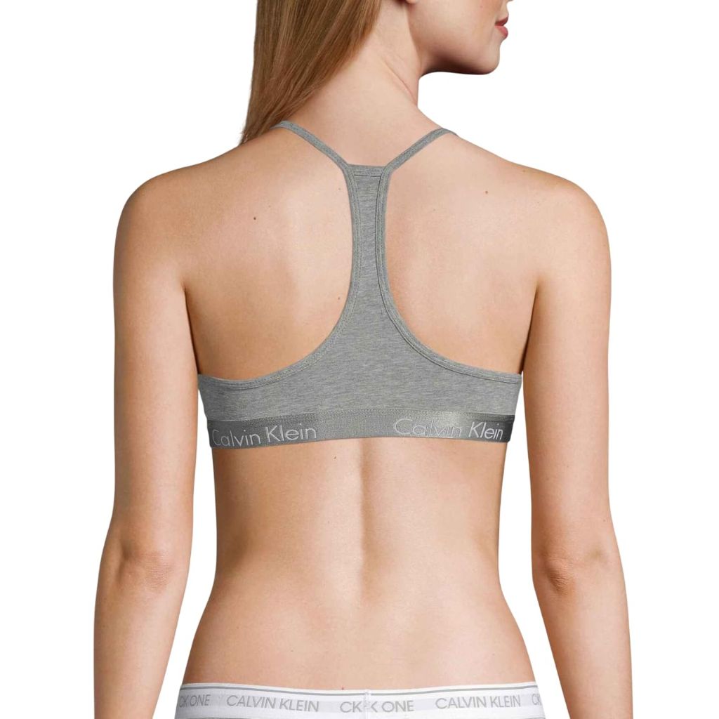 Calvin Klein Motive Cotton Lightly Lined Bralette Grey Heather