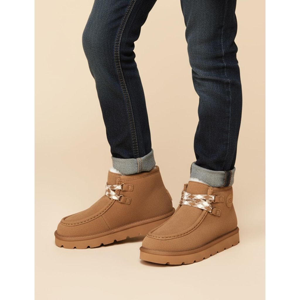 SZ 4, PATPAT Ankle Boots Chestnut Faux Fur