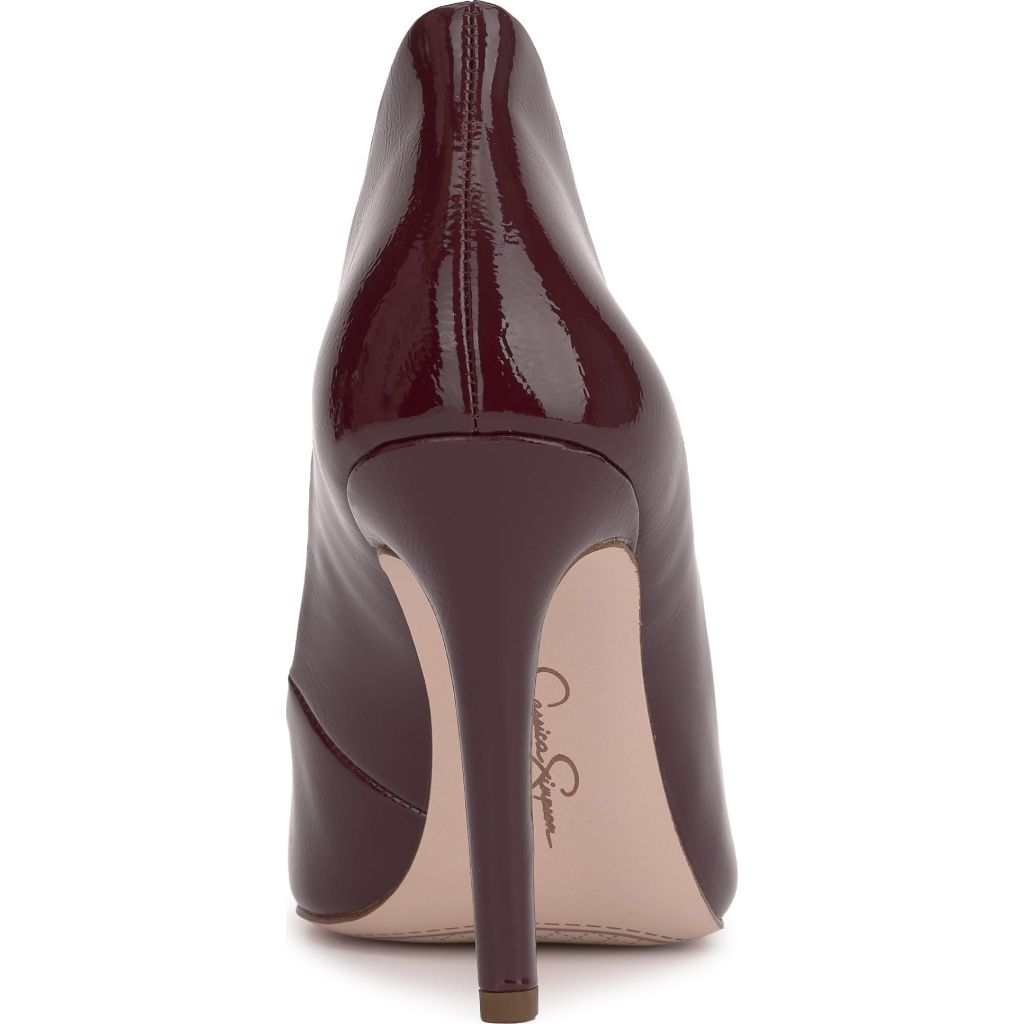 Jessica Simpson Cambredge Pointed Toe Pump, Dark Cherry Crinkle Patent, 7.5
