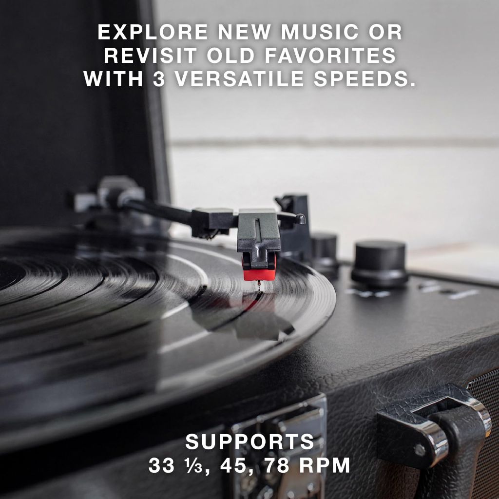 Victrola Journey Bluetooth Portable Suitcase Record Player – (Green Olive)