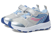 Saucony Kids Wind FST (Toddler/Little Kid) (Silver/Blue/Pink) Girl's Shoes-4.5 M