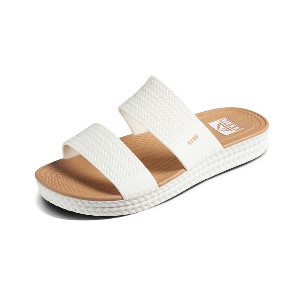 Reef Water Vista Slide Sandals - Women's, White/Tan 10 M