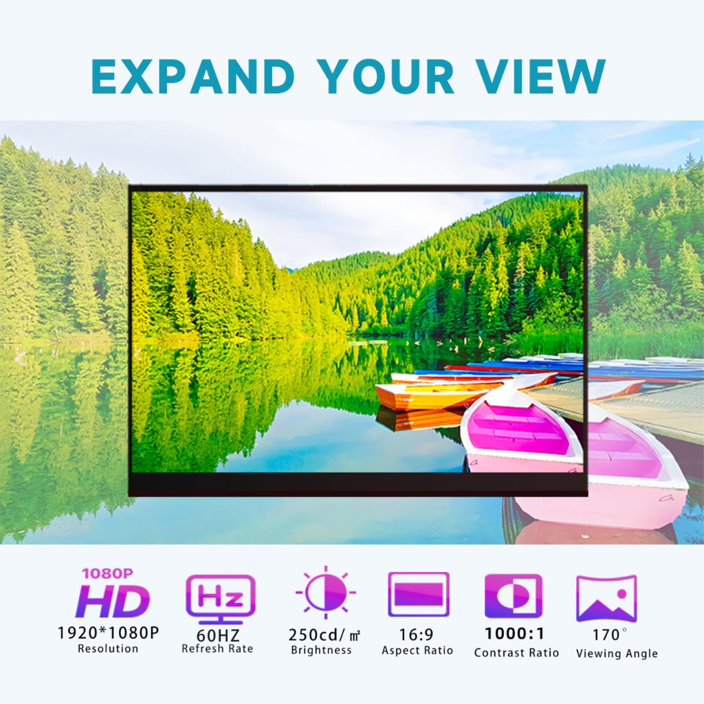Morzmy - 15.6 inch FHD 1080P Portable Monitor