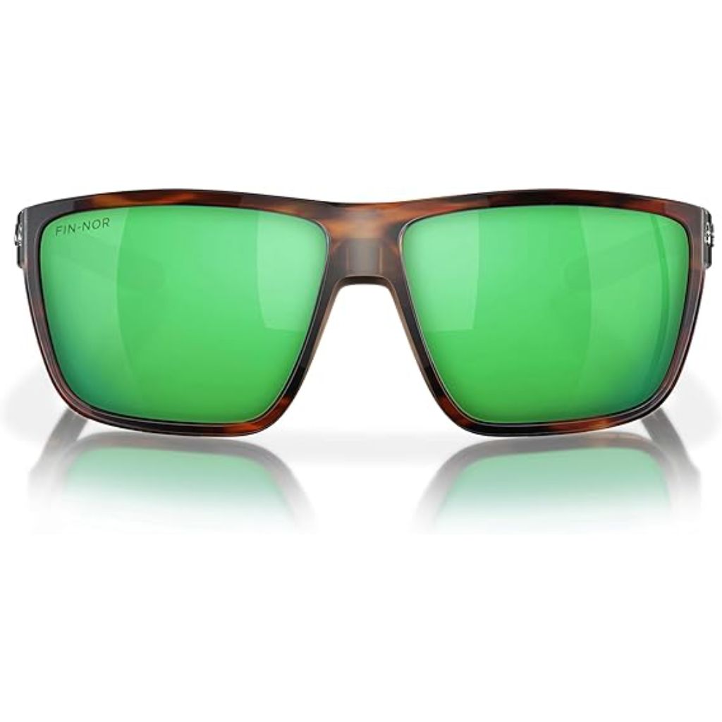 Fin-Nor Popper Sunglasses - Matte Tea Tort Frame/Green/Copper Mirror Lens