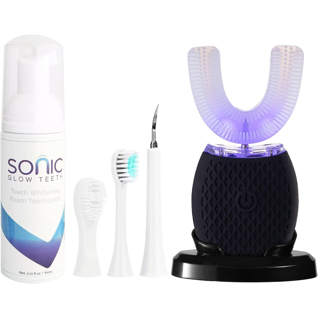 Automatic Toothbrush for Adult Ultrasonic Electric Toothbrush 30'' Automatic Timer Wireless Charging Washable Travel Home Dual-use (Black, M)