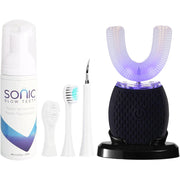Automatic Toothbrush for Adult Ultrasonic Electric Toothbrush 30'' Automatic Timer Wireless Charging Washable Travel Home Dual-use (Black, M)