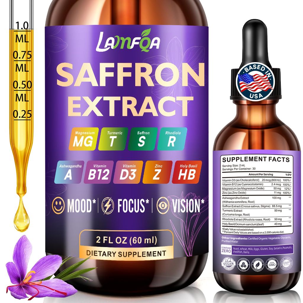 Saffron Extract for Anxiety Relief & Calm Mood Support | 2 Oz