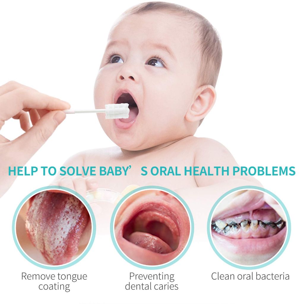 Dearlomum Baby Tongue Cleaner, Newborn Toothbrush, 48PCS Disposable 0-36 Month