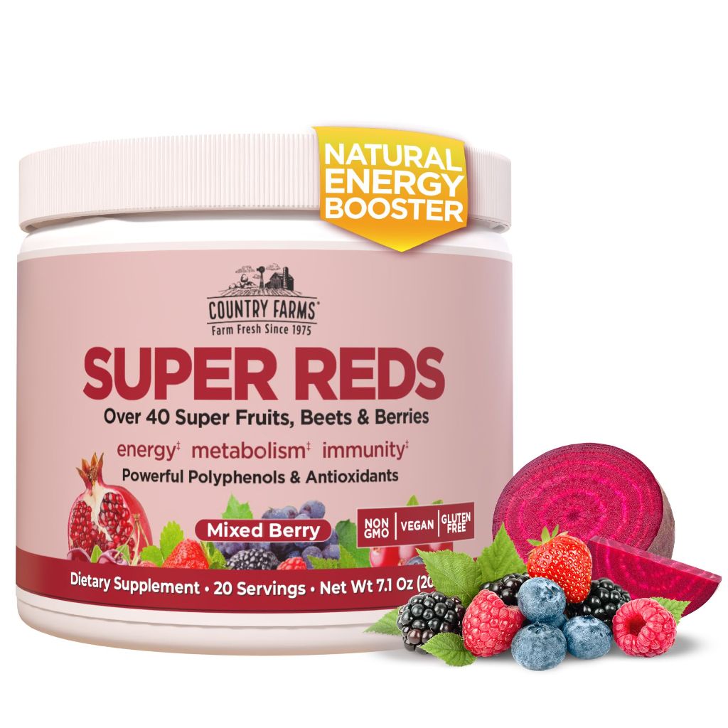 COUNTRY FARMS Super Reds, 20 Servings, Mixed Berry Flavor