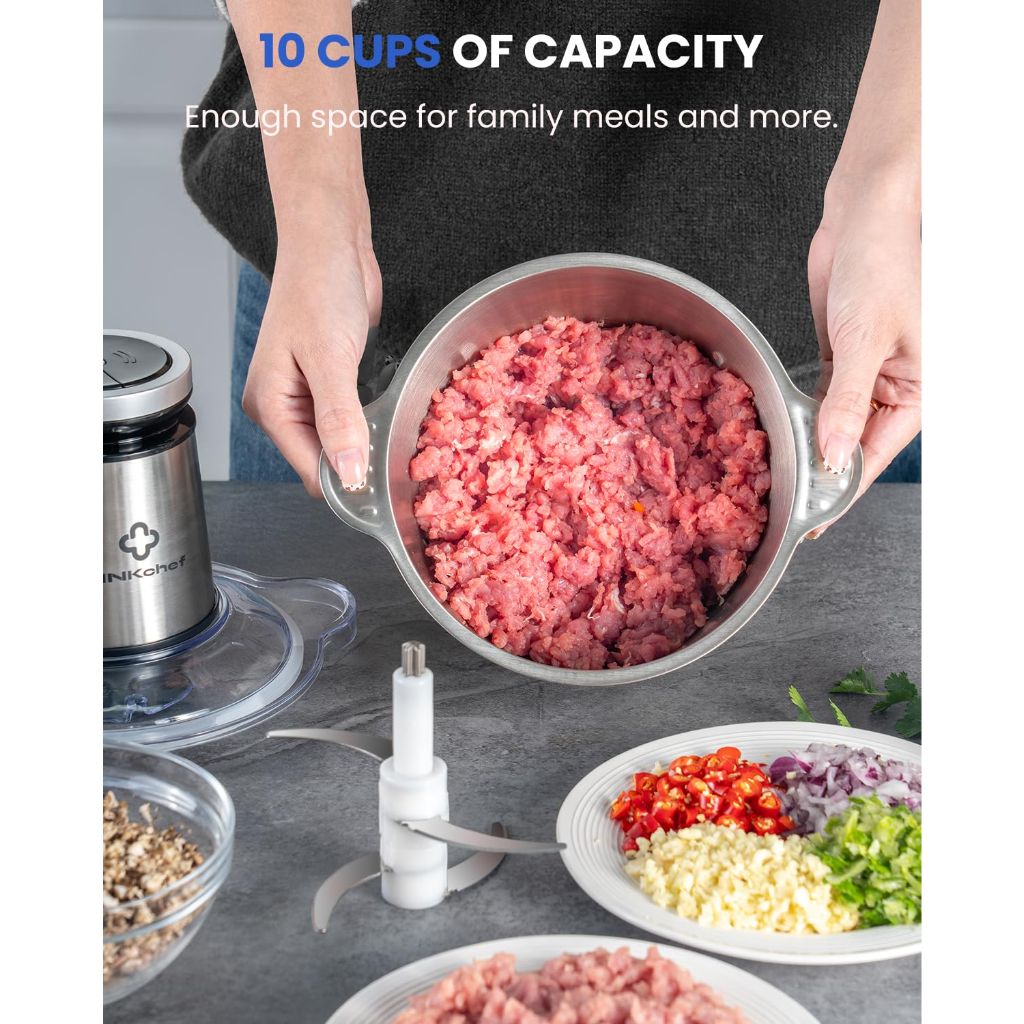 LINKChef Food Processor Small, 10 Cup Food Chopper with Container
