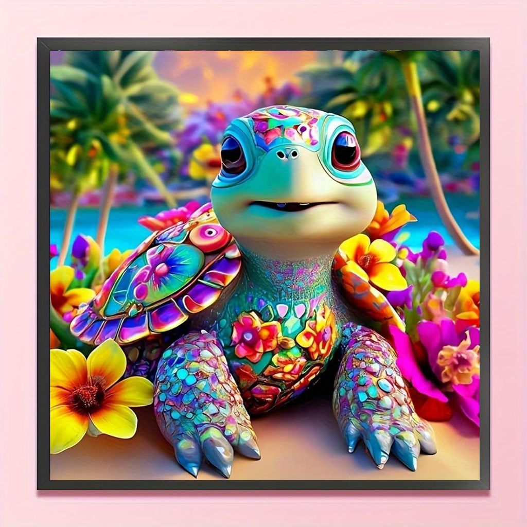 CHAONENG 5D Glossy Shiny Sea Turtle Diamond Painting Kits Colorful - 14x14inch