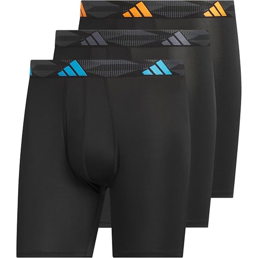 Adidas Men's Microfiber Boxer Briefs Underwear (3 pack) Athletic Stretch-Fit , Size L