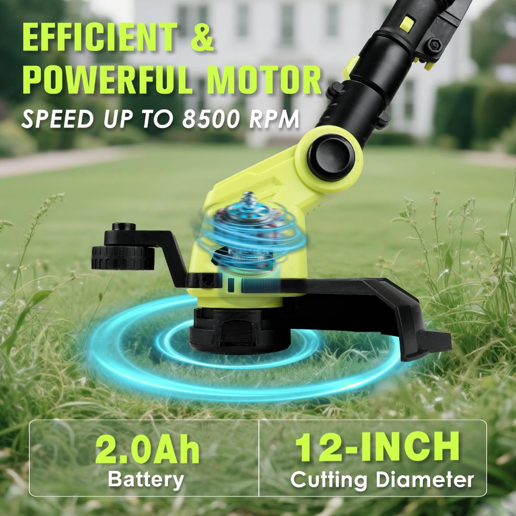 KITLUCK 20V String Trimmer, Electric Lawn Mower Weed Cutter with Auto Line Feed