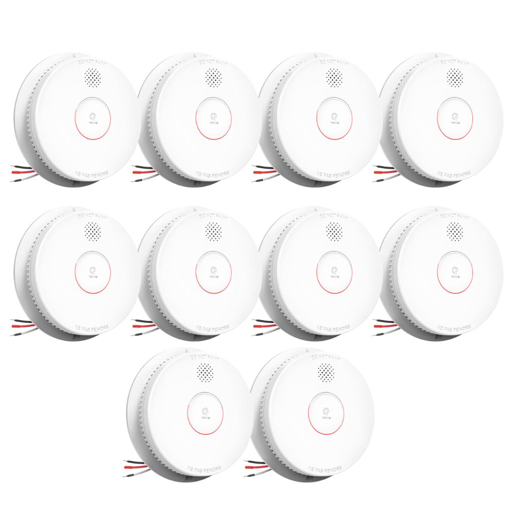 SITERWELL Hardwired Interconnected  Smoke Detector UL217-10th Listed, GS562A, 10 Packs