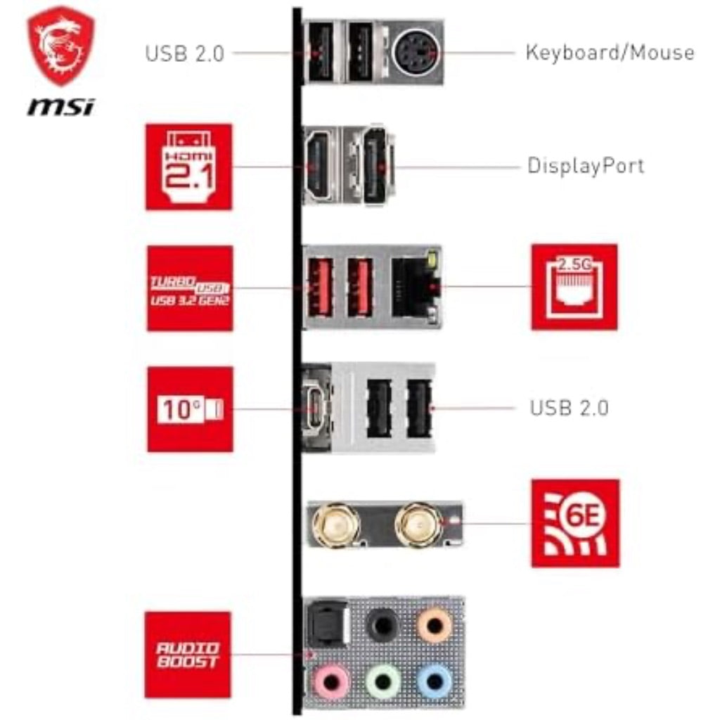 MSI B760 Gaming Plus WiFi V1 Motherboard, ATX - Supports Intel 14th, 13th & 12th Gen Core Processors, LGA 1700 - DDR5