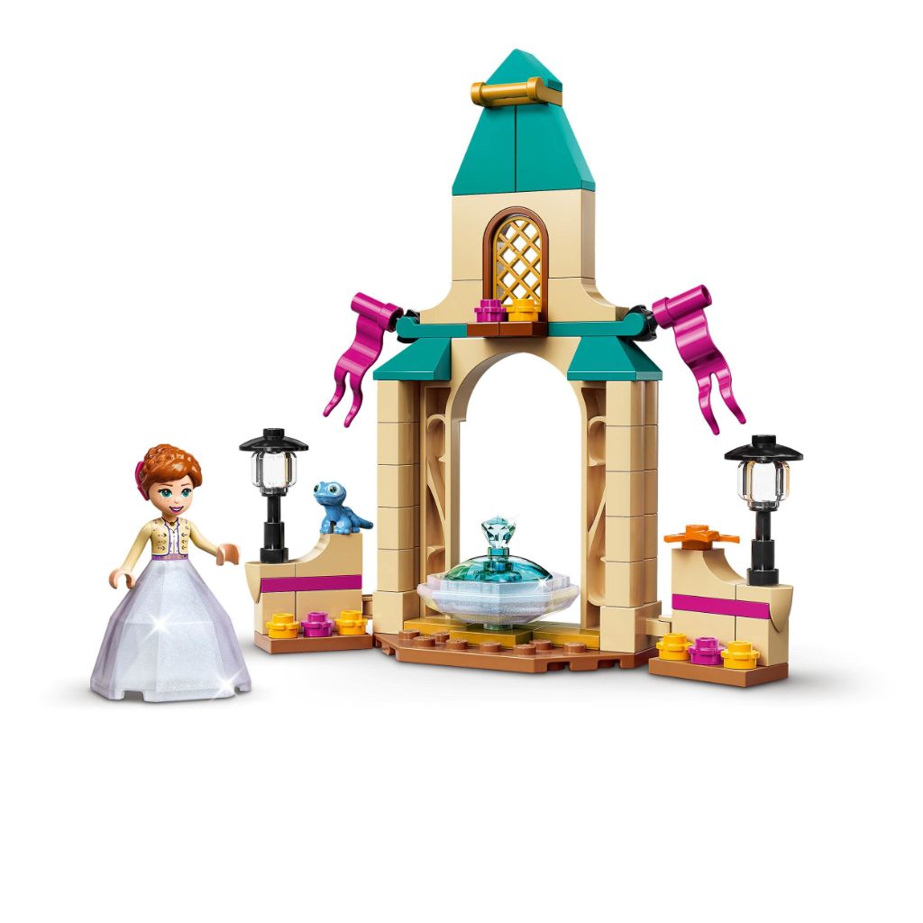 Lego 43198 Disney Anna's Castle Courtyard Building Toy for Kids with Frozen 2 Mini Doll and Diamond Dress