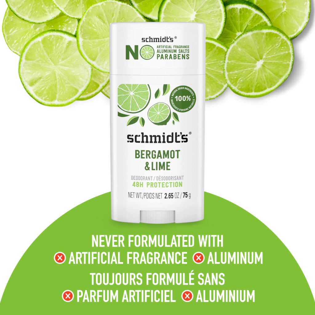 Schmidt's Aluminum-Free Vegan Deodorant Bergamot & Lime | 2.65 oz