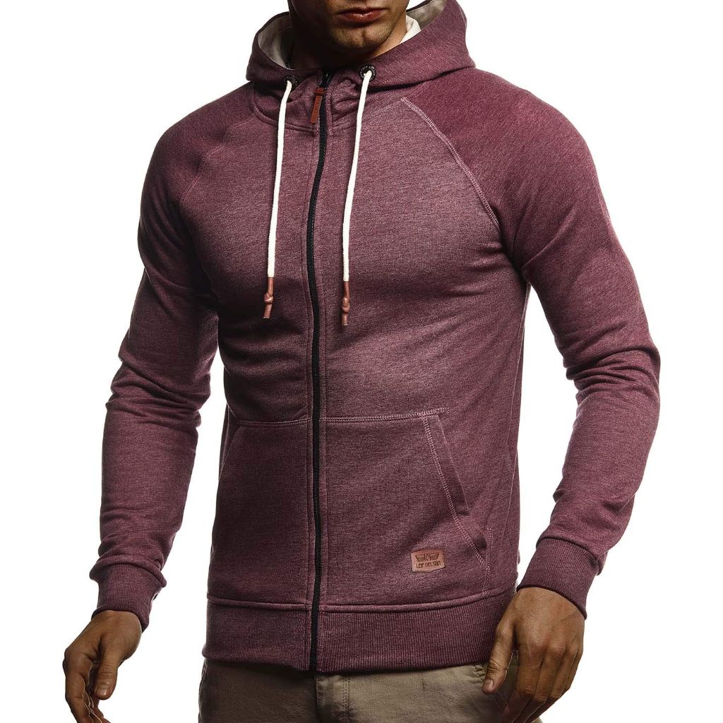 SZ S, Leif Nelson Men's Full Zipped Slim Fit Sweatshirt Long Sleeve Hoodie Jacket Sweater