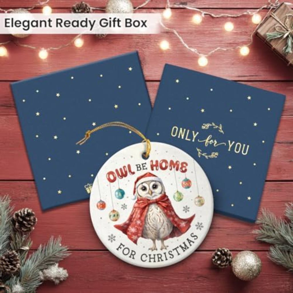 Christmas Ornament: "Owl Be Home for Christmas"