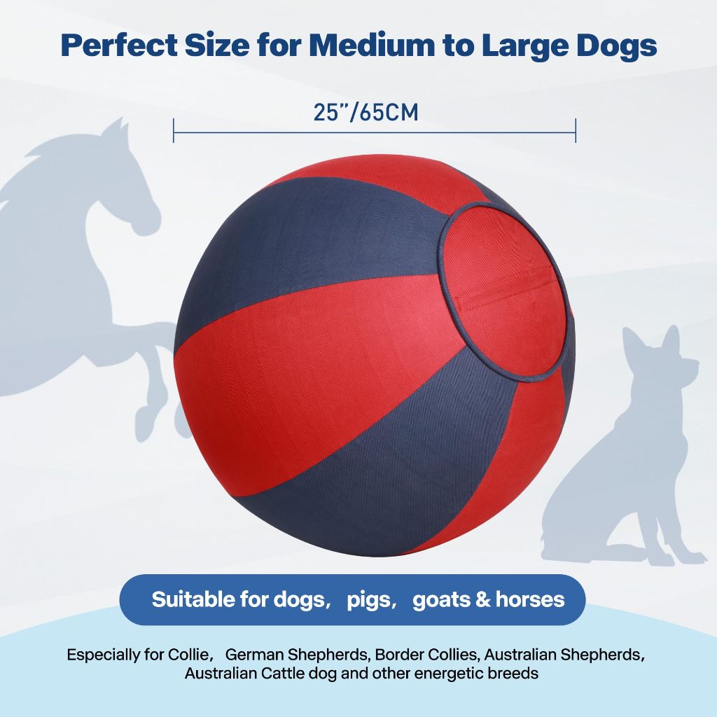 Pet Prime 25" Herding Ball for Dogs, Herding Dog Toys with Hand Pump for Australian Shepherd,Toys