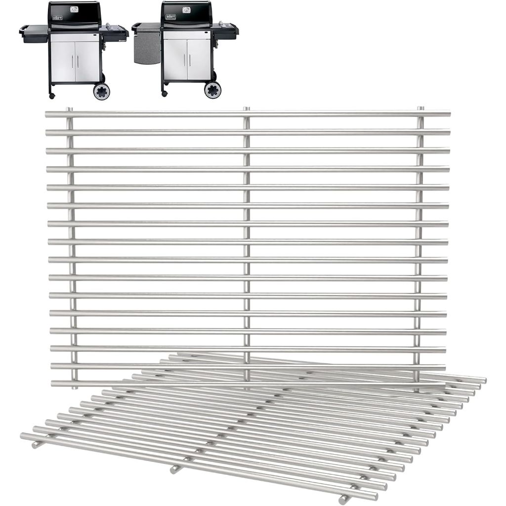 Replacement Grill Grates for Weber Spirit Grill 200 Series w/Side Knobs E200, S200, E210, S210, Spirit 500 2 Burner Grills