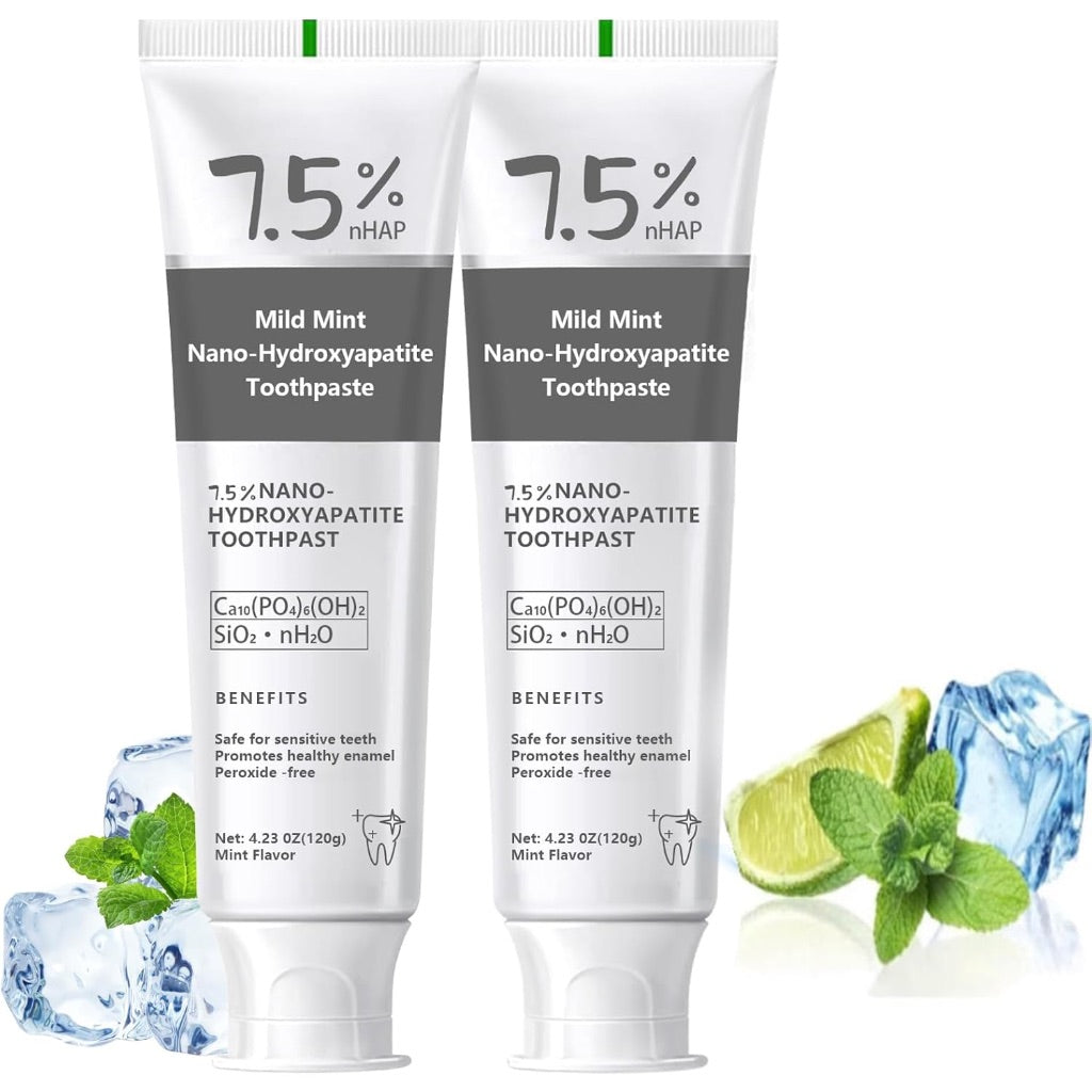 7.5% Hydroxyapatite Toothpaste for Advanced Enamel Protection for Sensitive Teeth - Fresh Mint, 4.23oz (2 Pack)