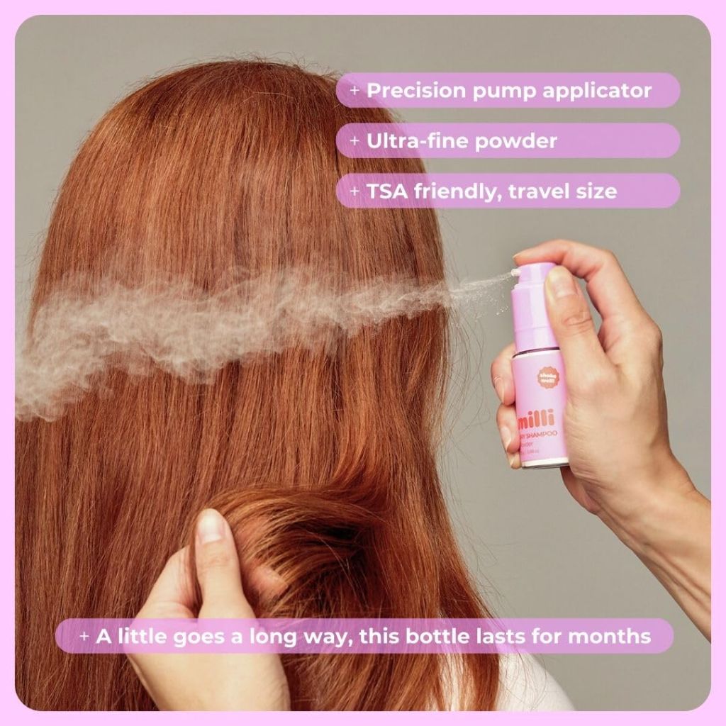 The Milli Method Dry Shampoo Powder, Non-Aerosol with Natural Ingredients to Absorb Oils and Refresh Hair Styles, Travel Friendly