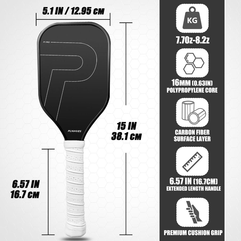 Pickleball Training Paddle - Pickleball Trainer Practice Paddle, Extra Long Handle, 16mm Core Sports Sweet Spot Training Racket